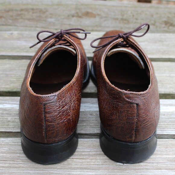 EUC Vtg 70s Florsheim Antelope Leather Derby, Men's 10.5 Narrow, Made in Canada - Picture 6 of 15